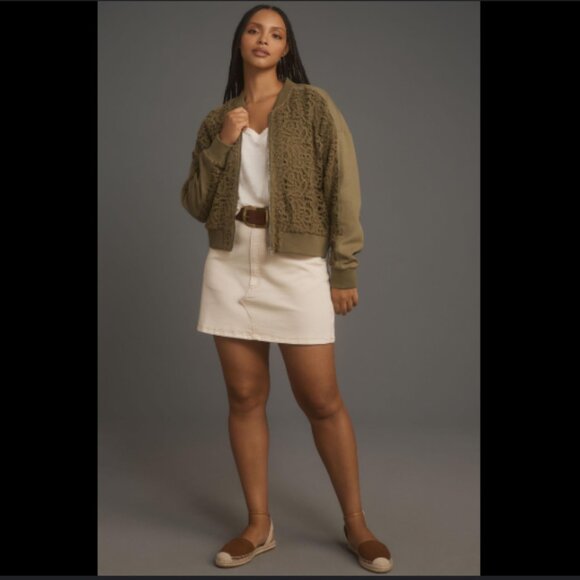 Brand New by Anthropologie Crochet Bomber Jacket - Picture 4 of 15